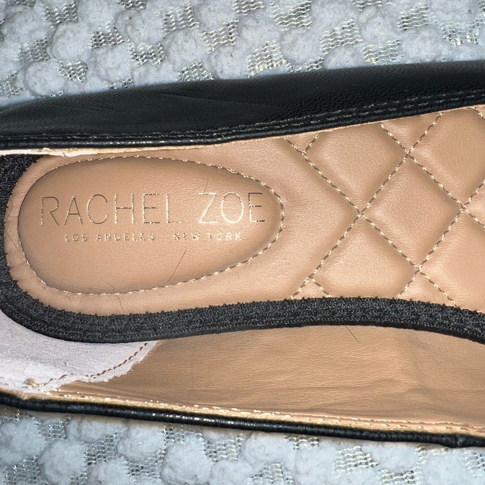 Rachel Zoe Black Leather Loafers with Silver Accent- Size 7.5 - Picture 3 of 9